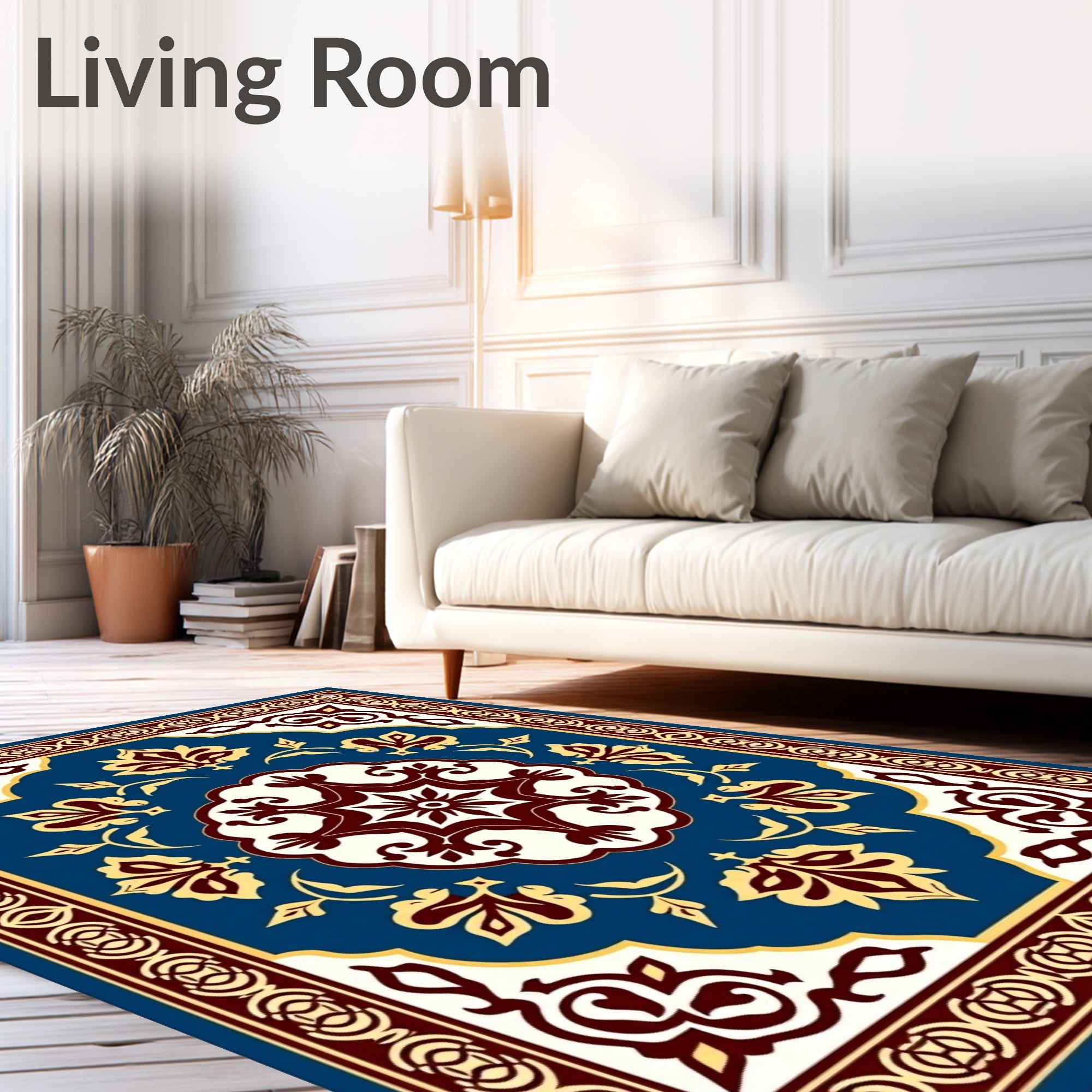 Intricate Floral Medallion Pattern Rug
