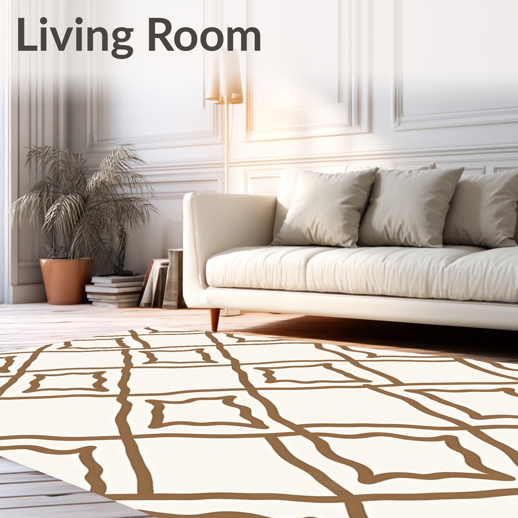 Hand Drawn Diamond Lattice Pattern Rug