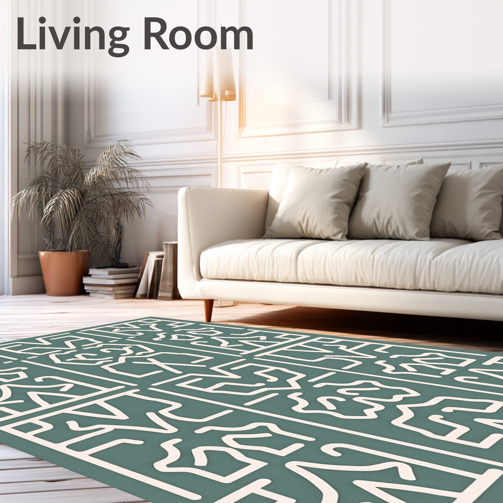 Abstract Geometric Line Art Pattern Rug
