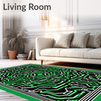 Abstract Circuit Board Pattern Rug