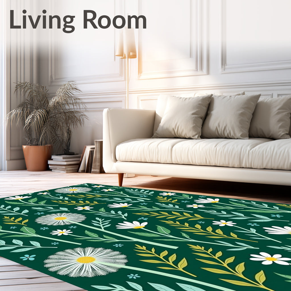 Whimsical Floral Pattern Rug
