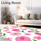 Pink Floral Pattern Rug