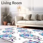 Playful Purple Teal Swirl Paisley Rug