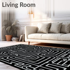 Abstract Geometric Maze Design Rug