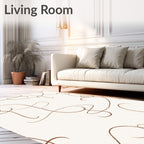 Minimalist Brown Swirl Pattern Rug