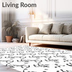 Abstract Skeleton Floral Pattern Rug