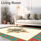 Regal Floral Design With Gold Accents Rug