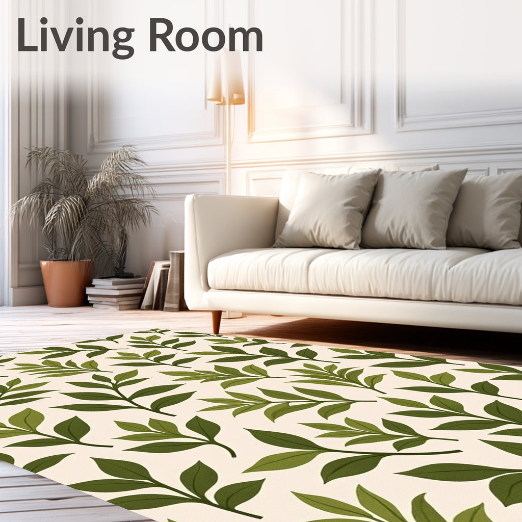 Green Leaves Pattern Rug