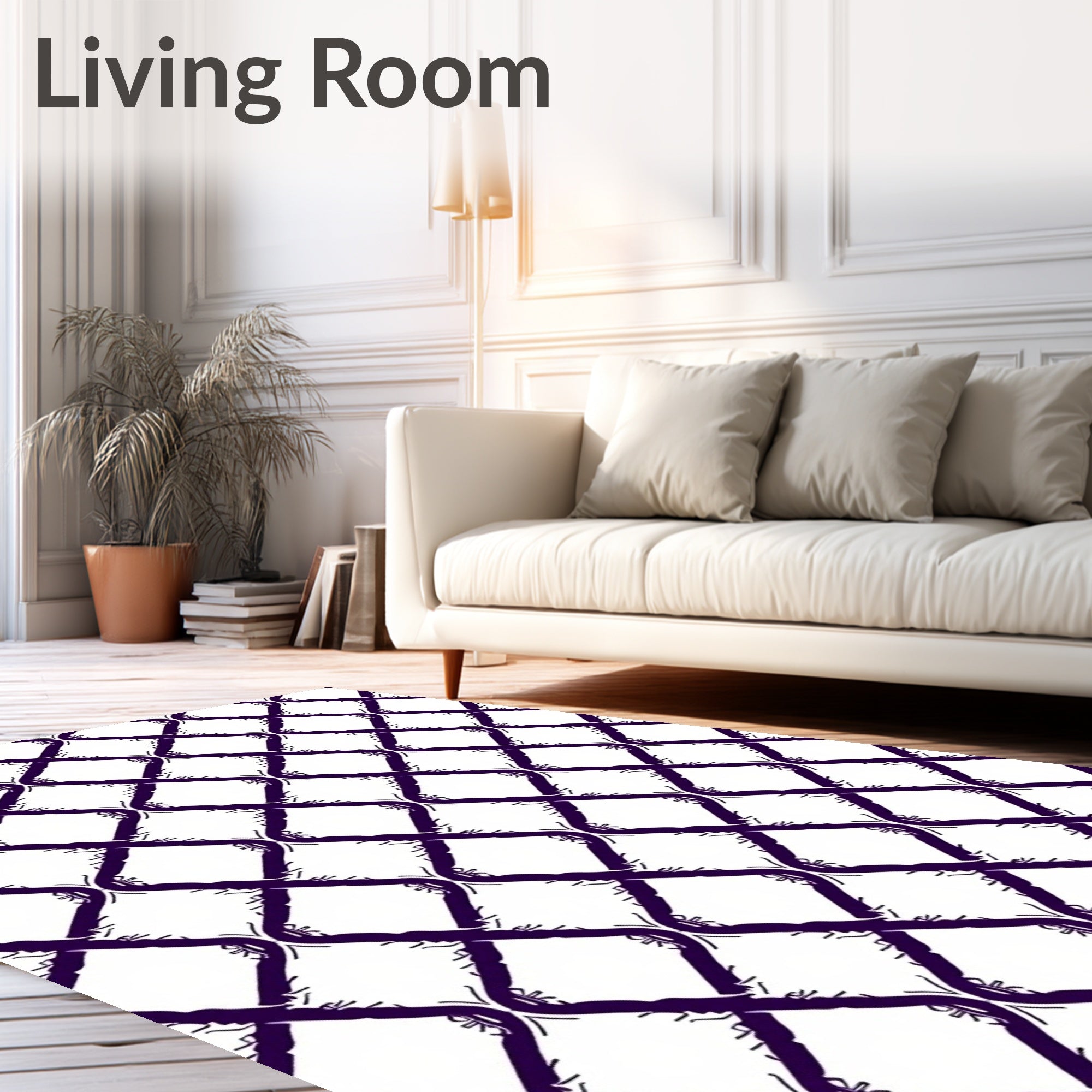 Chain Link Inspired Geometric Pattern Rug