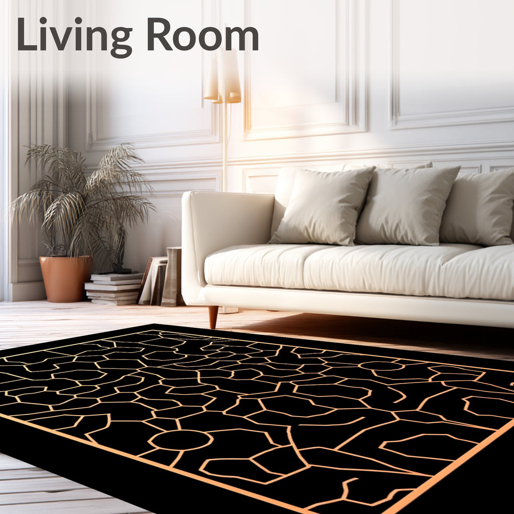 Geometric Network Pattern Rug