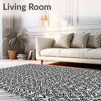 Intricate Geometric Tribal Stripe Pattern Rug