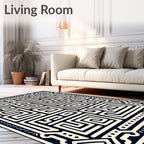Abstract Maze Geometric Pattern Rug