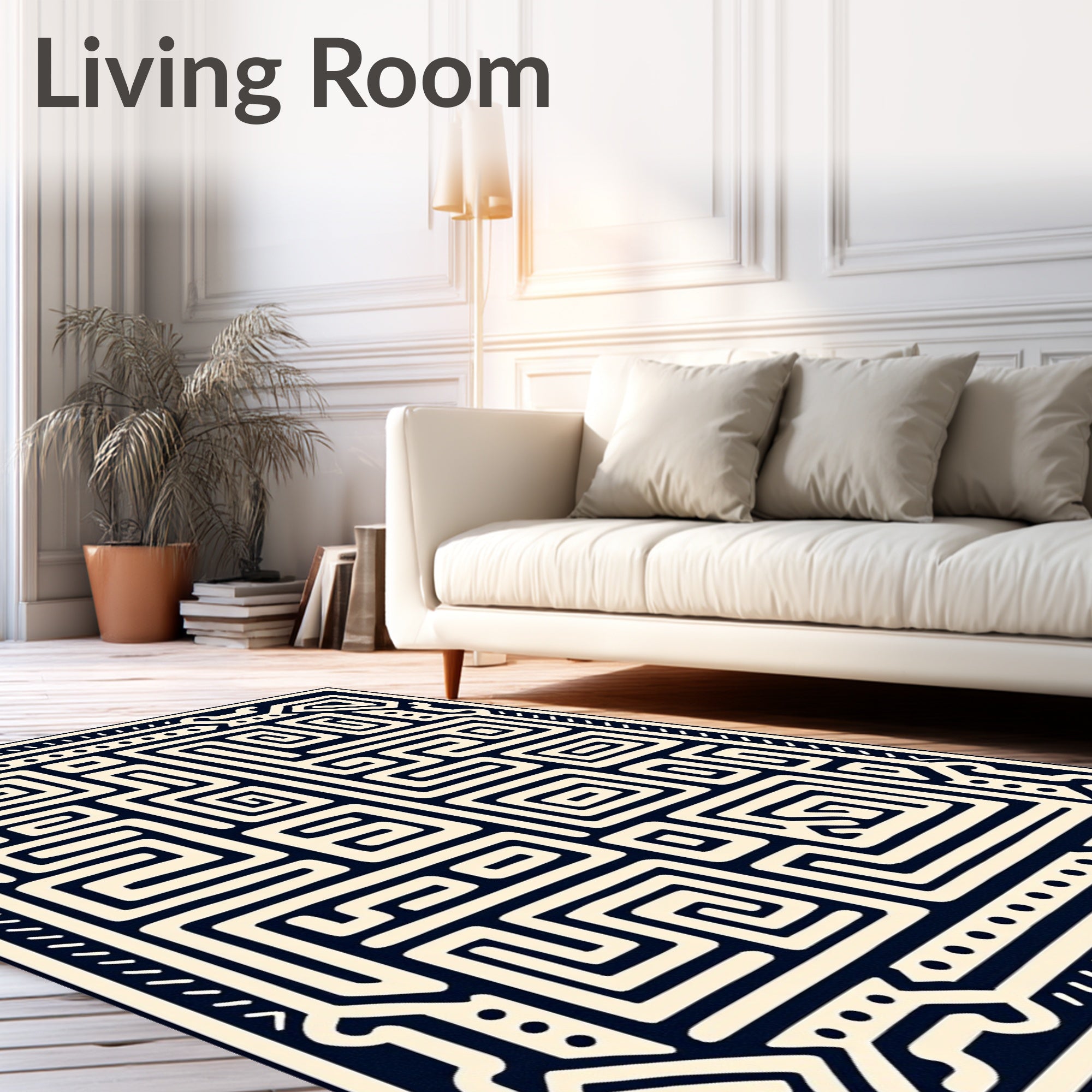 Abstract Maze Geometric Pattern Rug