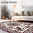 Classic Floral Medallion Border Design Rug
