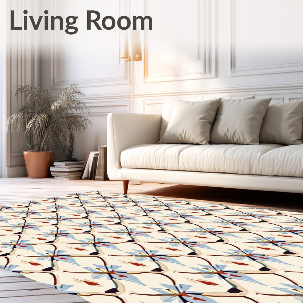 Stylized Diamond Lattice Geometric Pattern Rug