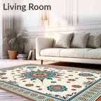 Whimsical Floral Starburst Pattern Rug