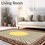Sunburst Pattern With Ornate Border Rug