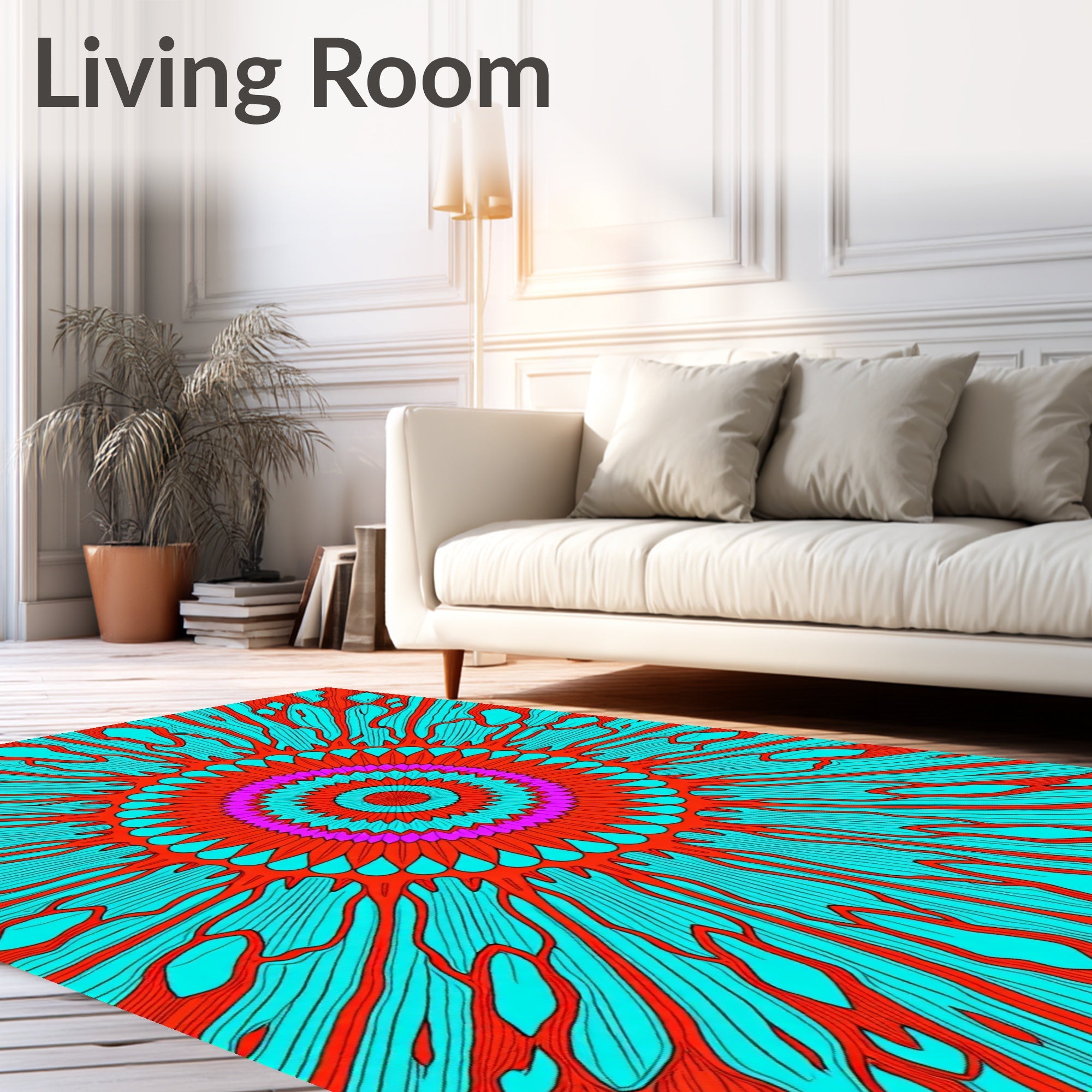 Vibrant Radial Abstract Pattern Rug