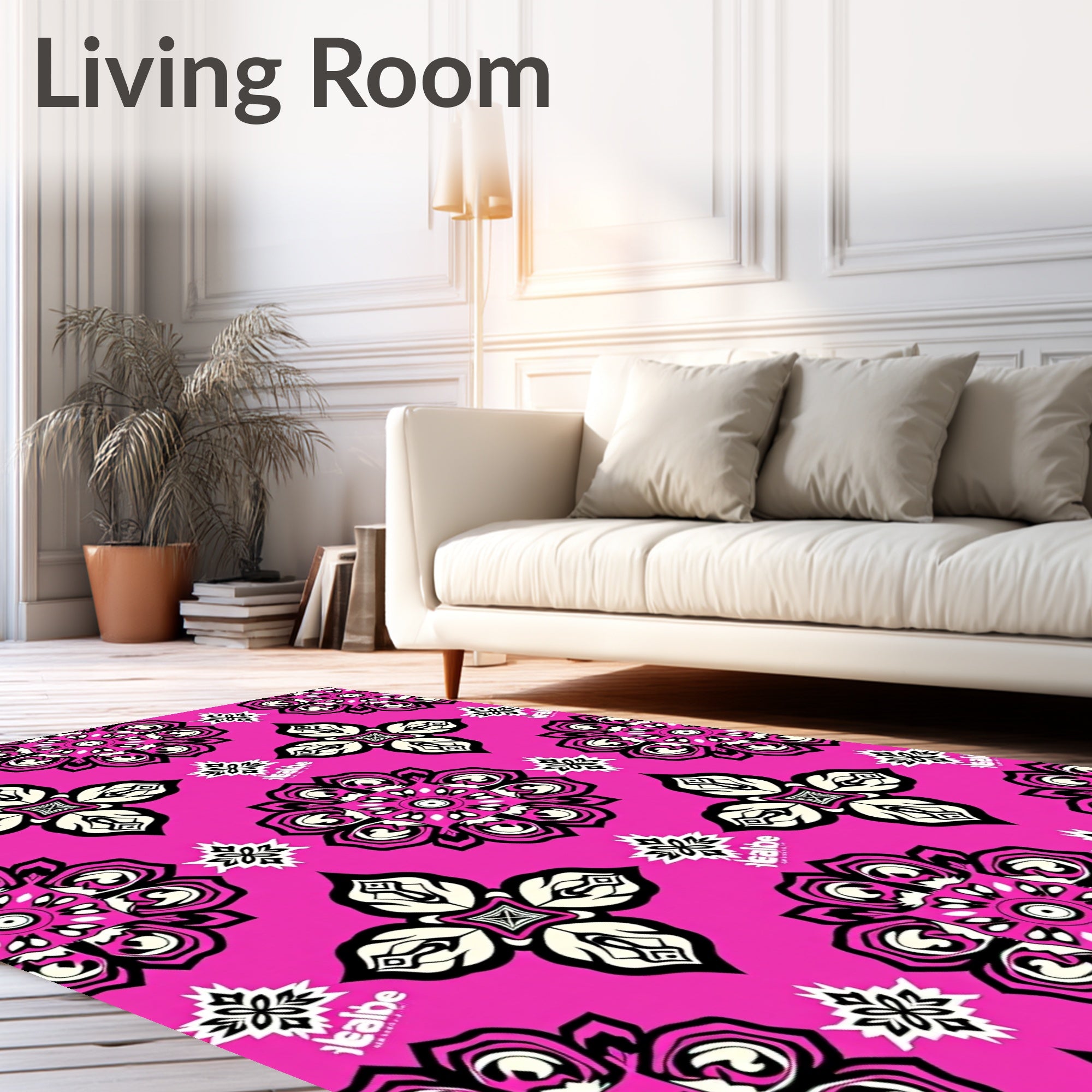 Vibrant Floral Medallion Pattern Rug