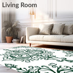Ornate Damask Floral Pattern Rug