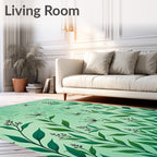 Whimsical Dragonfly Botanical Pattern Rug