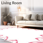 Pink Petal Border Design Rug