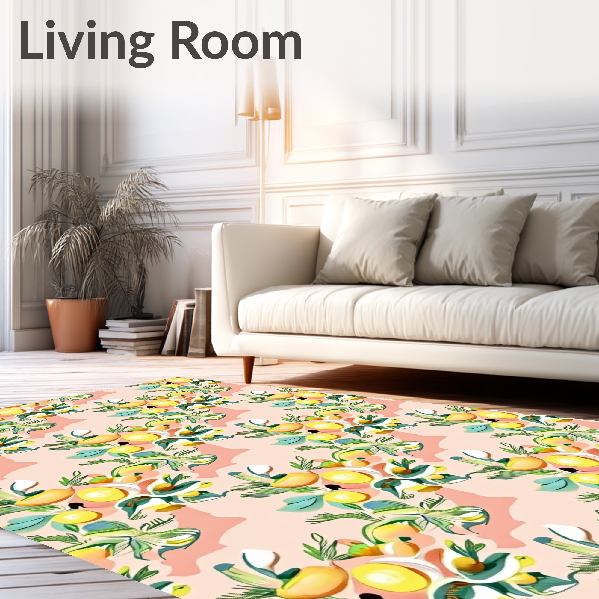 Abstract Fruit And Leaf Pattern Rug