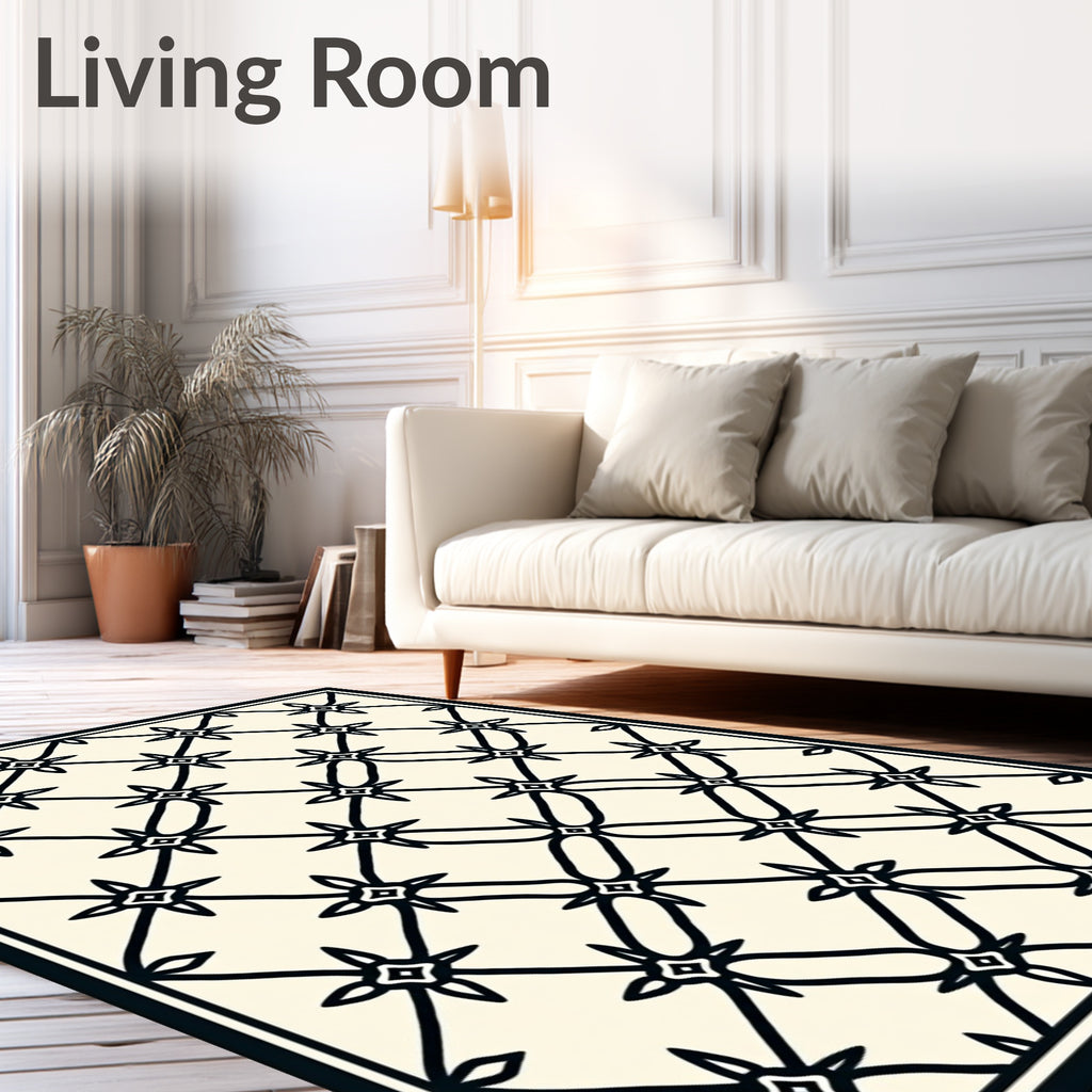 Lattice Star Geometric Pattern Rug