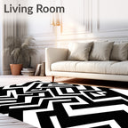 Bold Geometric Maze Pattern Rug