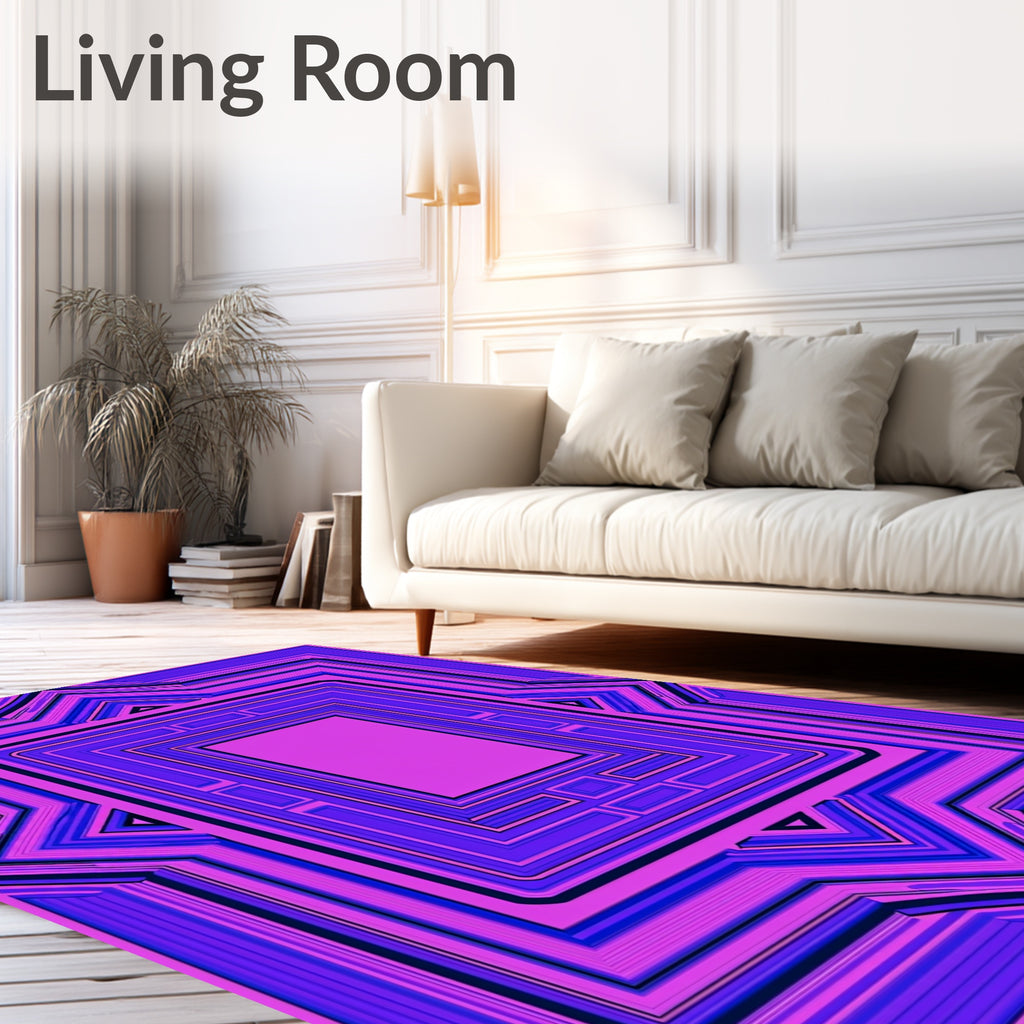 Vibrant Geometric Maze Pattern Rug