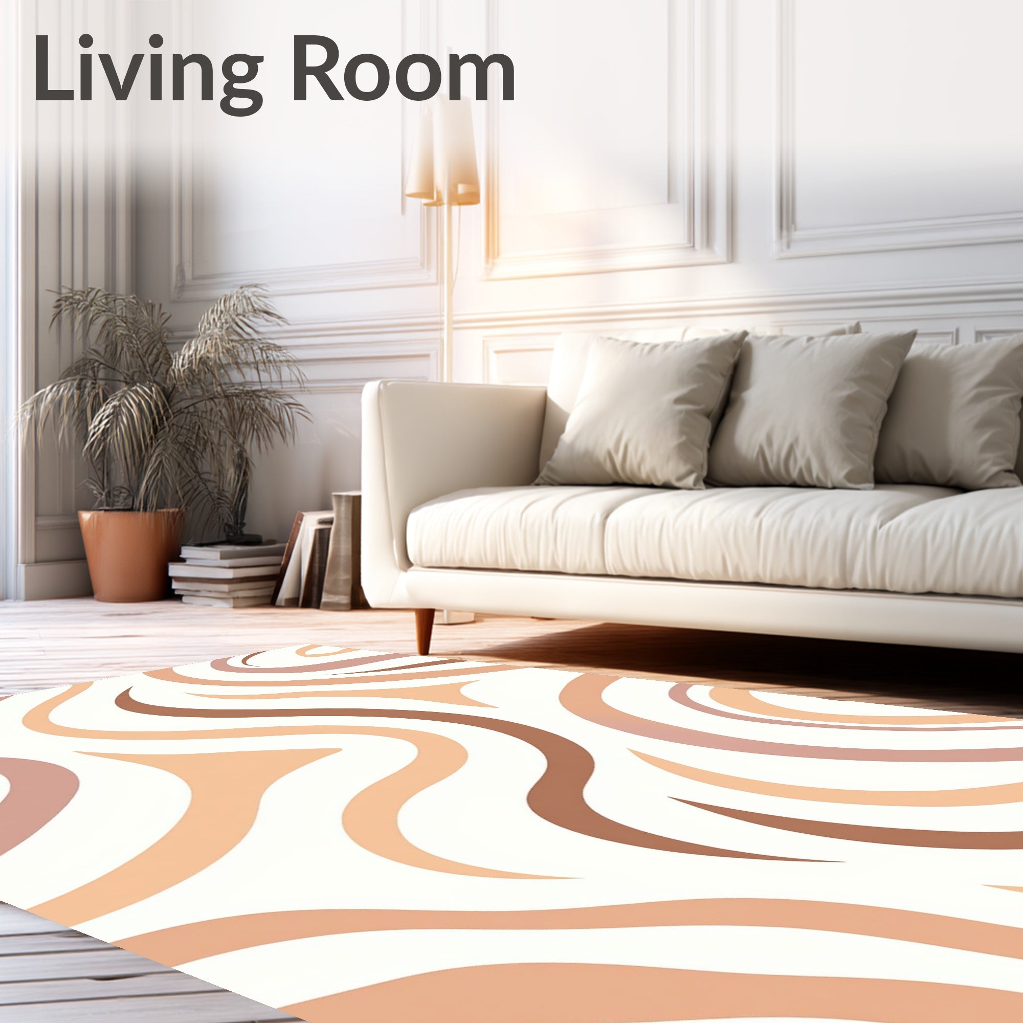 Abstract Earthy Swirl Pattern Rug
