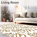 Abstract Earthy Swirl Pattern Rug