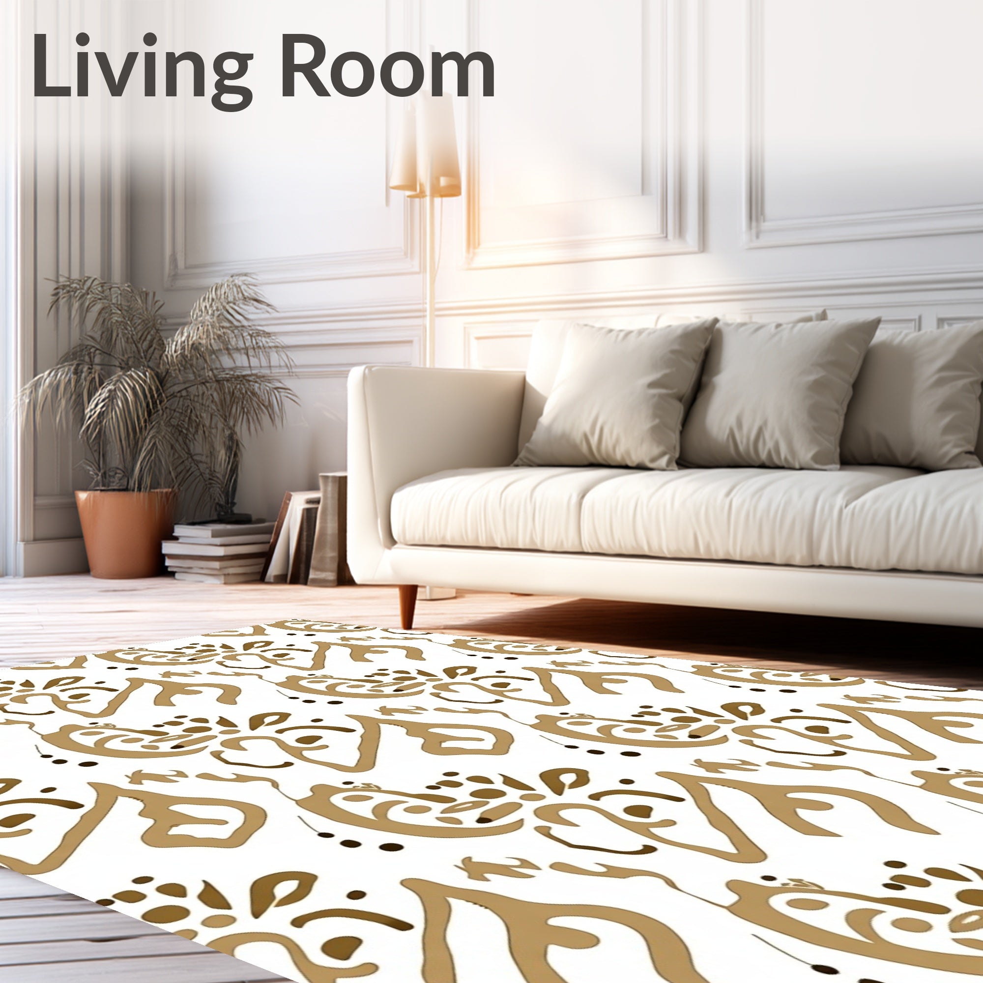 Abstract Earthy Swirl Pattern Rug