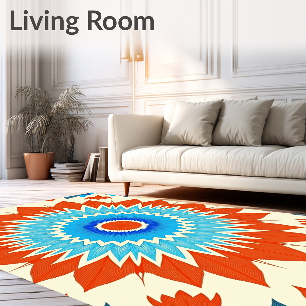 Ornate Starburst Mandala Pattern Rug