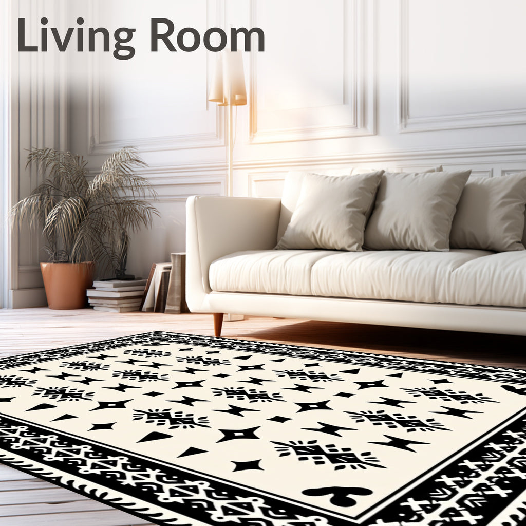 Bold Traditional Geometric Pattern Rug