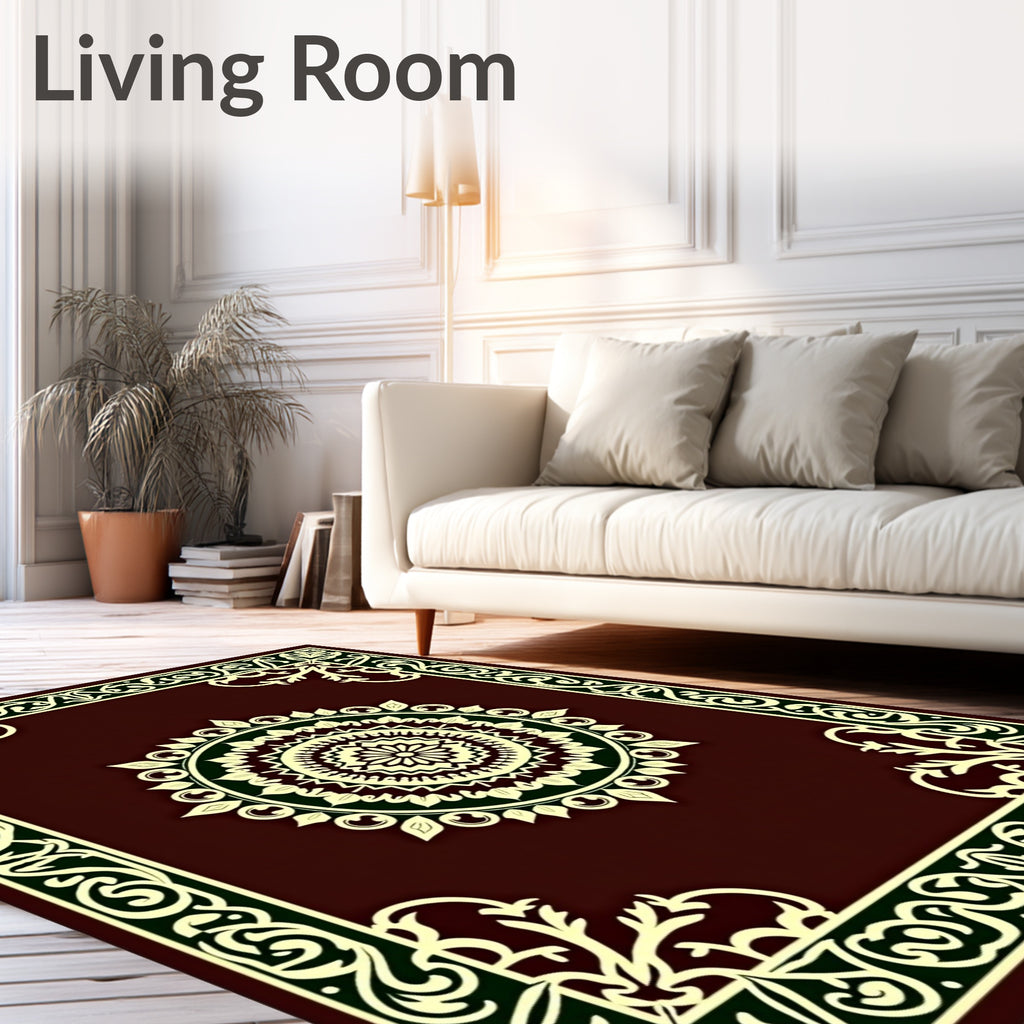 Central Mandala Ornate Border Design Rug
