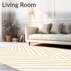 Soft Warm Orange Chevron Stripes Rug