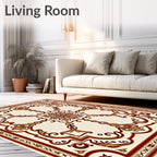 Ornate Floral Red And Gold Rug