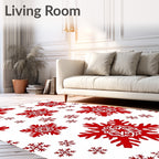 Crimson Snowflake Scatter Rug