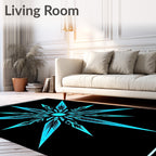 Bright Teal Starburst Mandala Rug