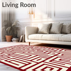 Classic Geometric Maze Pattern Rug