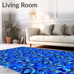 Vibrant Blue Abstract Animal All-Over Rug