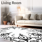 Ornate Floral Vine Mandala Pattern Rug