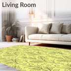 Delicate Floral Swirls Patterned Rug
