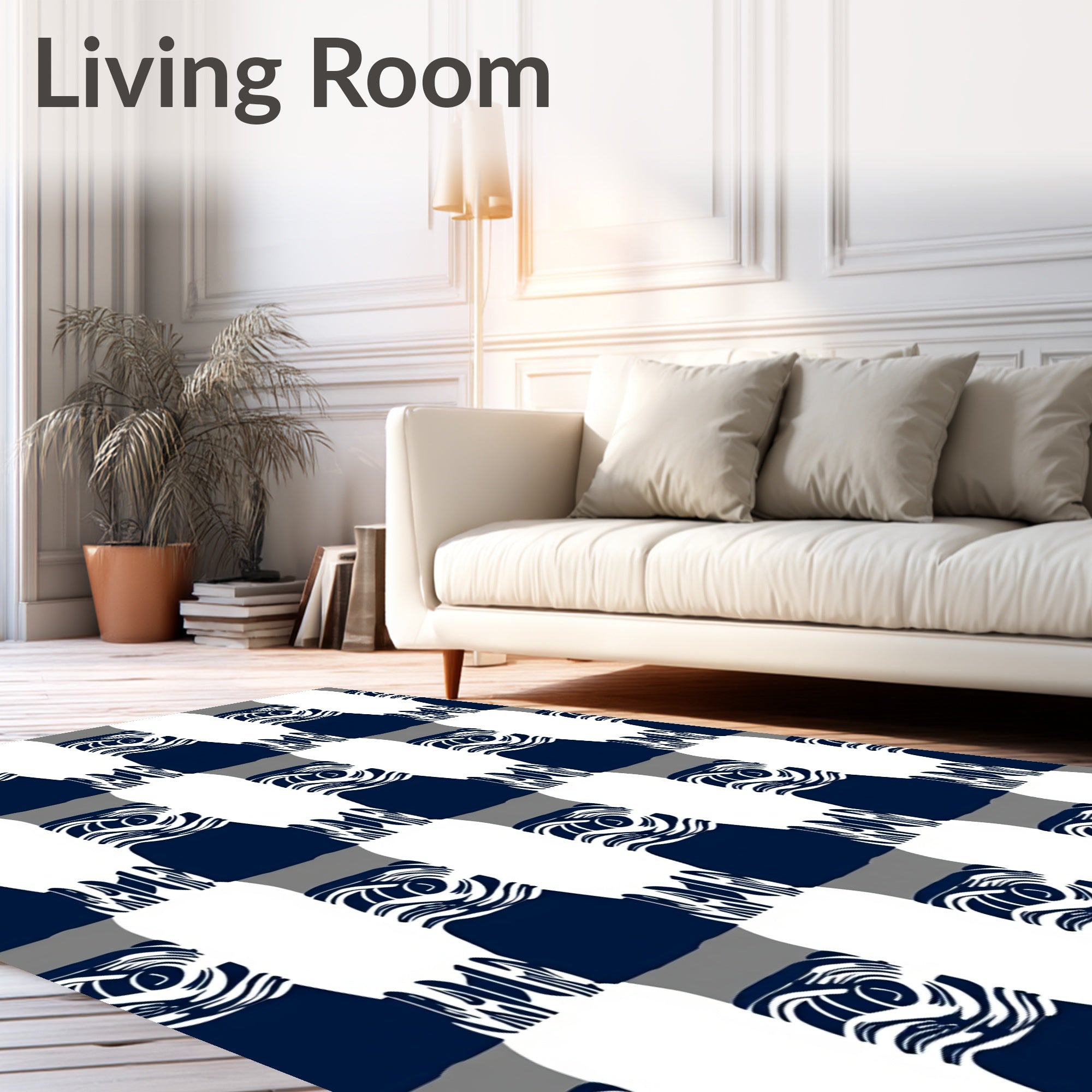 Abstract Waves Stripes Pattern Rug