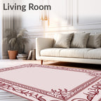 Ornate Floral Vine Border Rug