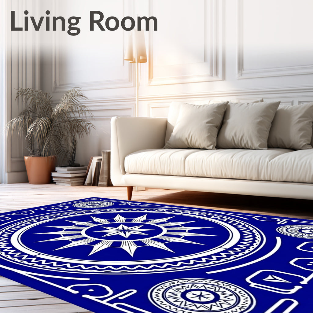 Starburst Medallion Sapphire Geometric Rug