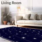 Celestial Starry Night Whimsical Design Rug