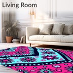 Bold Fuchsia Sky Floral Pattern Rug