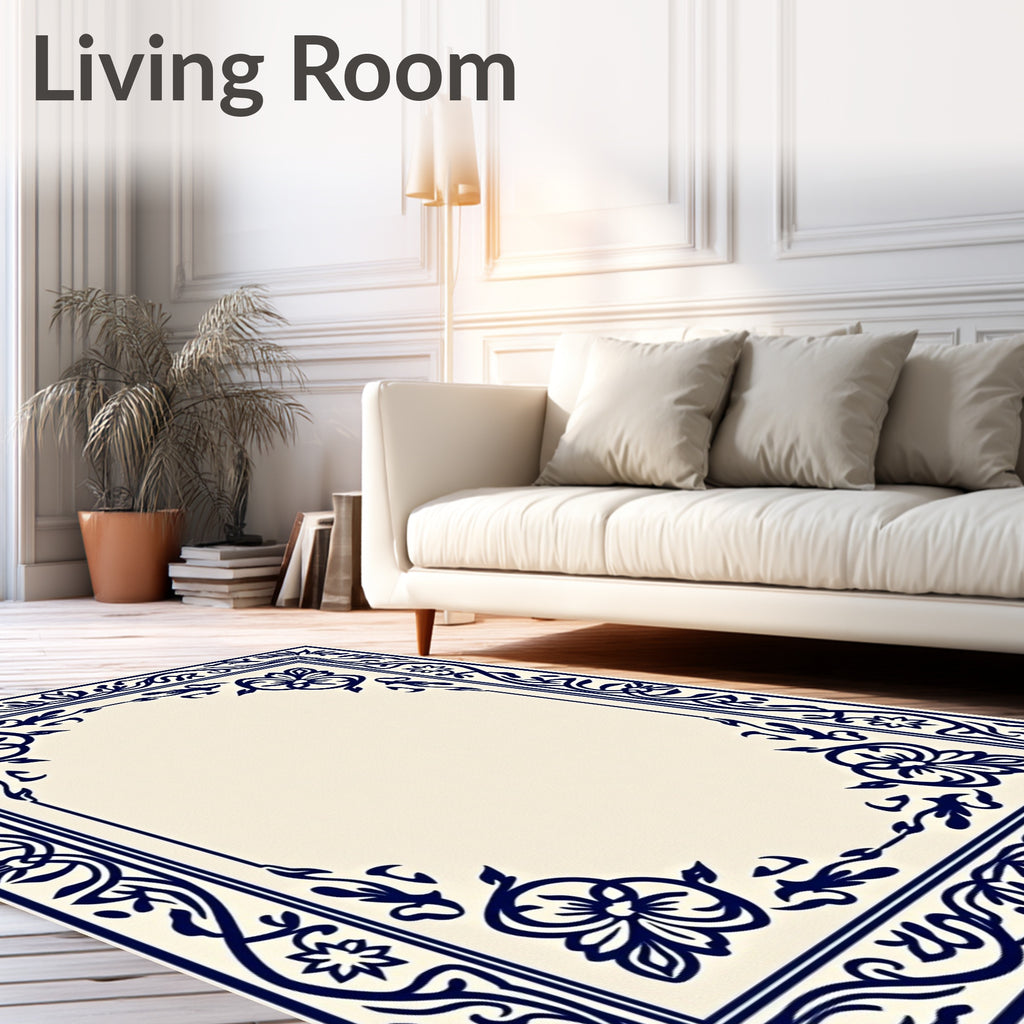 Classic Floral Border Design Rug